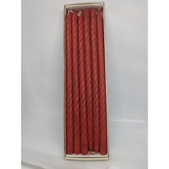 Vintage Candles Colonial Candle of Cape Cod Twist Slim 10.5" Red Dozen 12 NIB - Picture 2 of 6